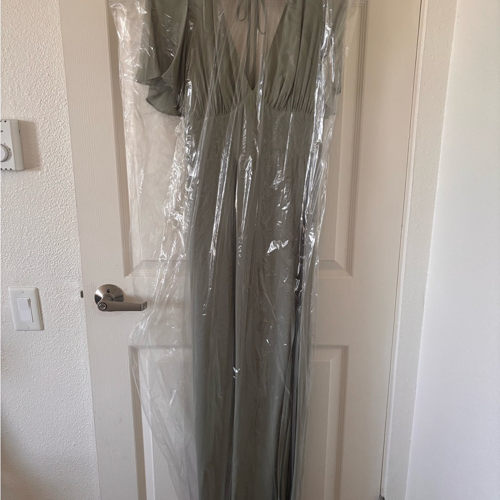 Reformation Shayla Dress, Seafoam, Size 2P - Picture 4 of 4